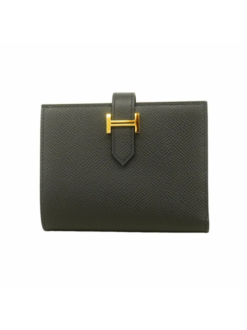Hermes Wallet Bearn Compact Veau Epsom Black Gold